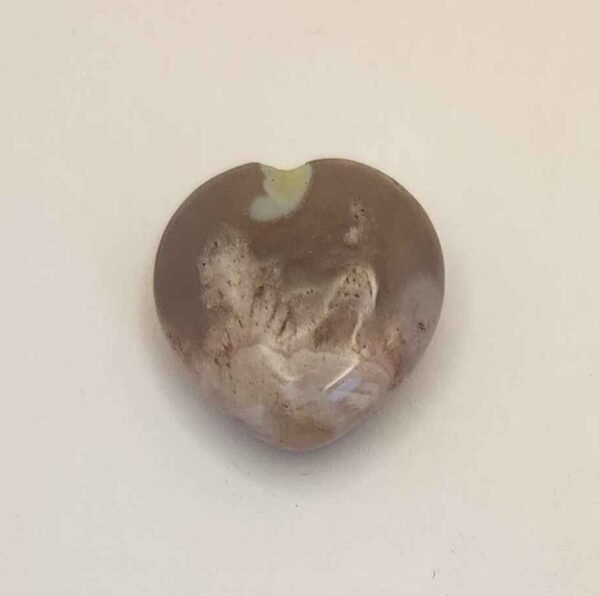 Green Flower Agate Heart